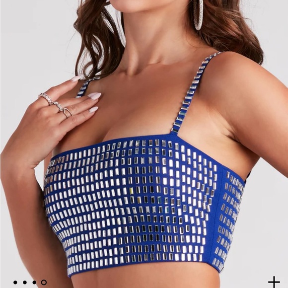 NWT size S Windsor black disco vibes rhinestone set - Picture 7 of 9